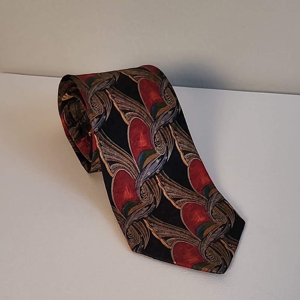 Ermenegildo Zegna Elegant Black and Red Men's Tie